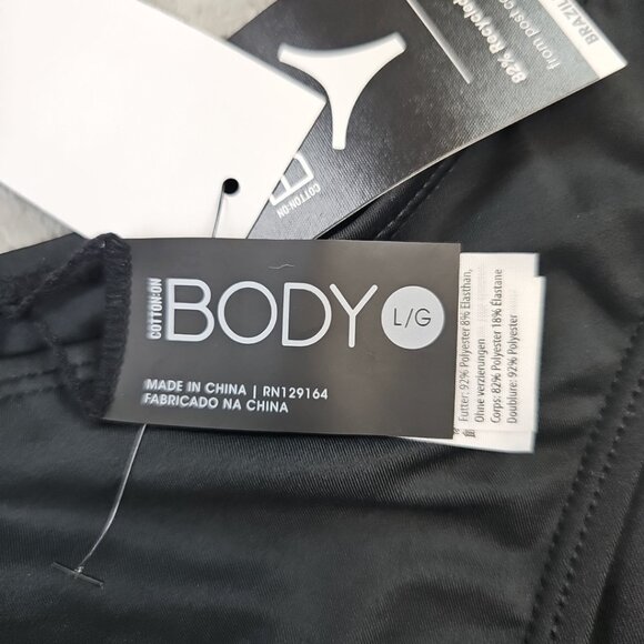 Cotton On Refined High Side Brazilian Bikini Bottoms Womens Size L Black - Picture 8 of 9